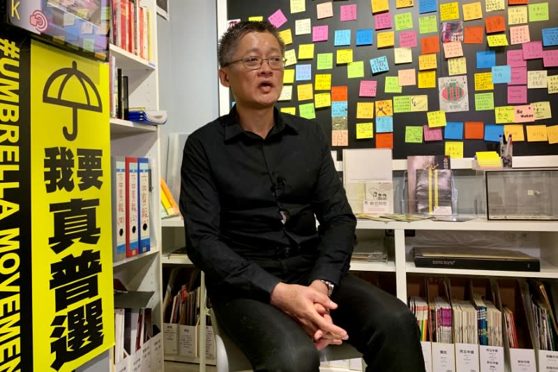 Former Hong Kong student leader Chan Ching-wah speaks to Reuters at the June 4th Museum in Hong Kong