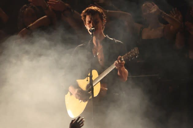 Shawn Mendes performs on stage during the 2024 MTV Video Music Awards - Credit: Mike Coppola/Getty Images/MTV