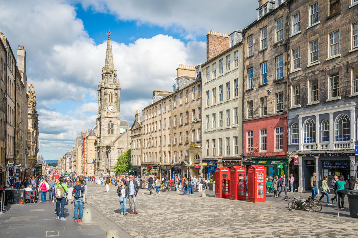 The famous Royal Mile in Edinburgh on a summer afternoon, Scotland.