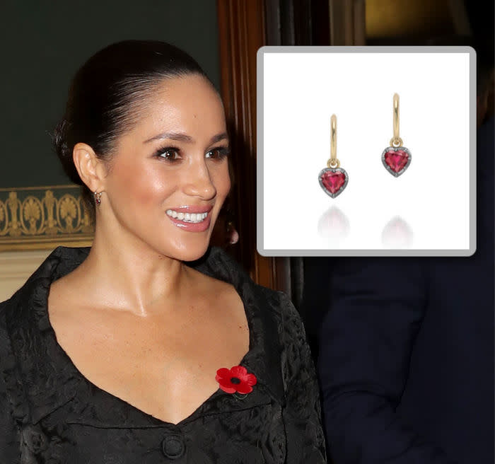 meghan markle heart shaped earrings