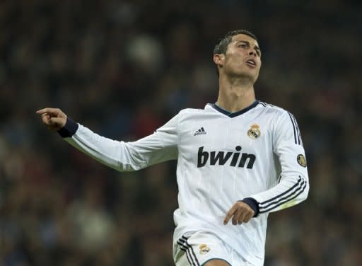 Real Madrid's Portuguese forward Cristiano Ronaldo during the Real Madrid vs Real Zaragoza game on November 3. Ronaldo is adamant this season's La Liga title will once again be a tale of two teams, despite his Real Madrid side sitting in third position, eight points behind leaders Barcelona and five from Atletico Madrid