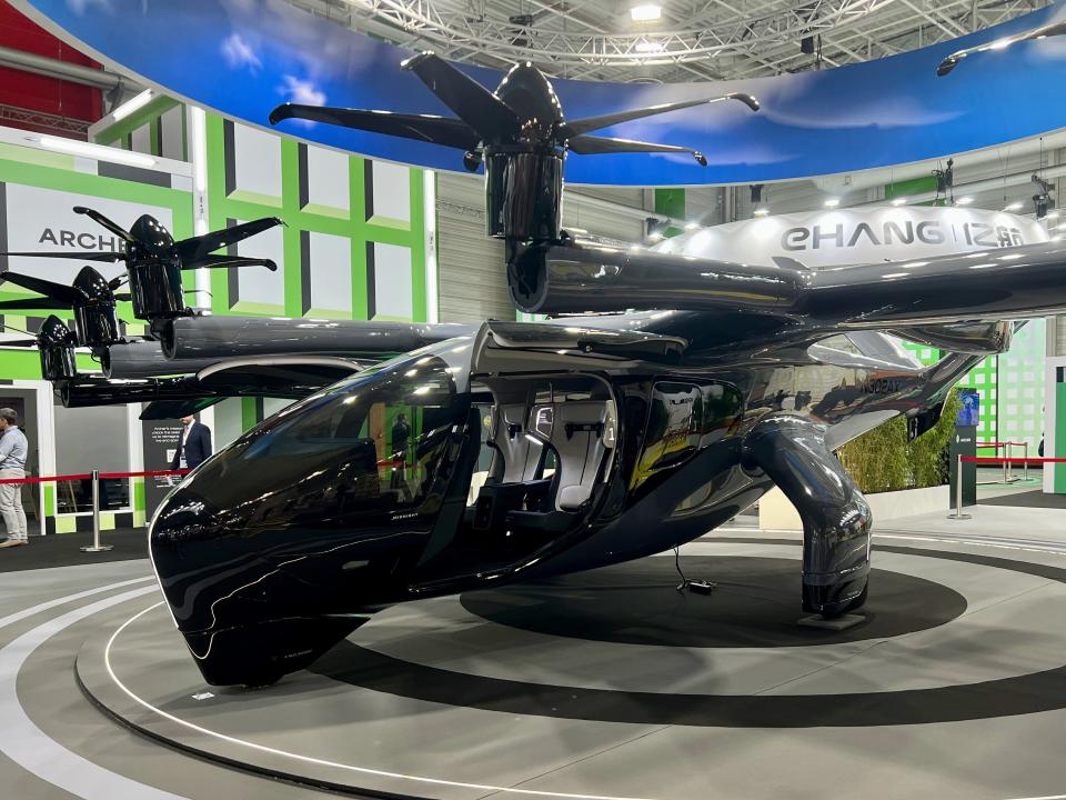 Midnight on display at the Paris Air Show in a full black livery.