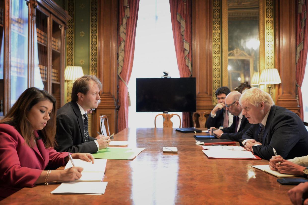 Discussions: Richard Ratcliffe and Tulip Siddiq (left) meet with Boris Johnson to discuss Nazanin Zaghari-Ratcliffe's case (Photo by Stefan Rousseau - WPA Pool/Getty Images): Getty Images