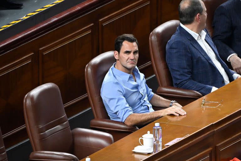 Federer, con una mirada melancólica, durante el Masters 1000 de Shanghai