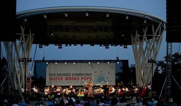 The Des Moines Symphony perform at Water Works Park.