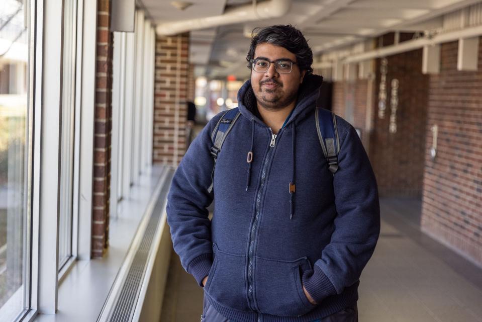 Aditya Sharma, a 27-year-old nursing student from India, started using the food cupboard at North Hennepin Community College in Brooklyn Park, Minn., this May. Since then, he's spread the word throughout his nursing classes. He estimates he's led 10 to 12 others to getting groceries at the food cupboard.