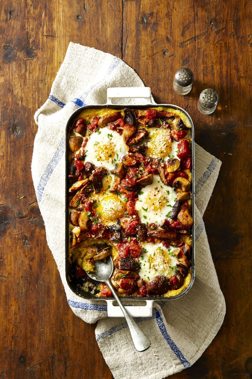 28) Mushroom Ragu and Polenta Egg Bake