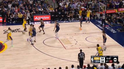 LeBron James hits from way downtown