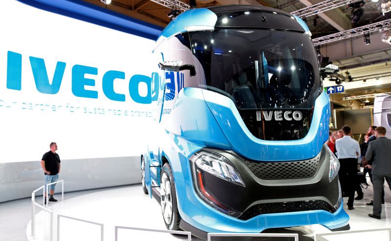 FILE PHOTO: An Iveco truck is seen at the IAA Commercial Vehicles trade show in Hanover