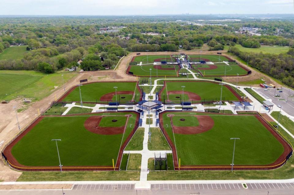 The new Homefield Baseball Center, 1501 N. 90th St., features eight state-of the-art turf baseball fields in Kansas City, Kansas.