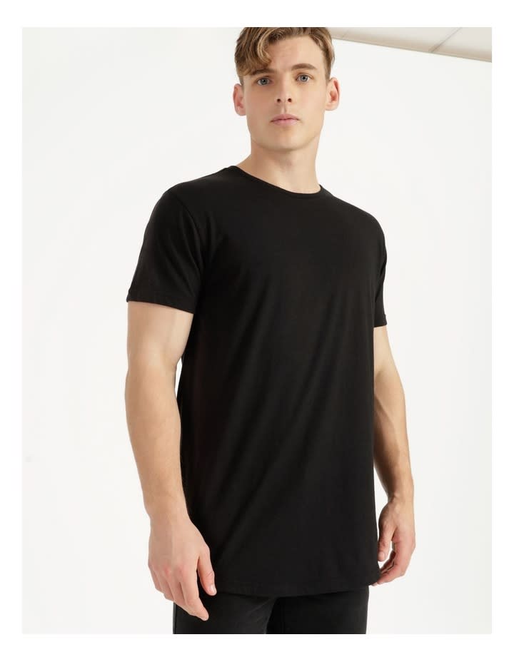 Kenji Basics Hadspen Drop Shoulder Curved Tee. Photo: Myer 