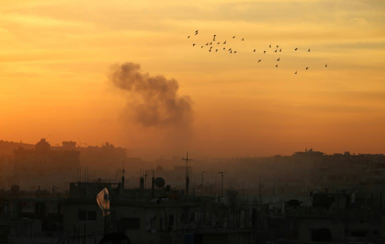 Smoke billows from a rebel-held area of Daraa, in southern Syria, following reported shelling by pro-government forces on January 12, 2017