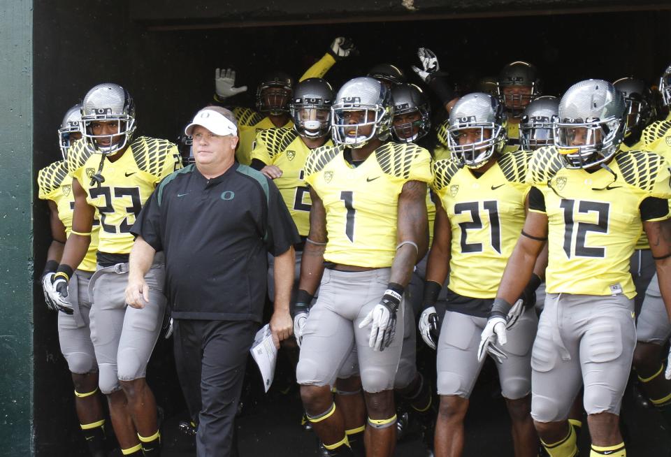 Chip Kelly was Oregon's offensive coordinator from 2007-08 and head coach from 2009-12.