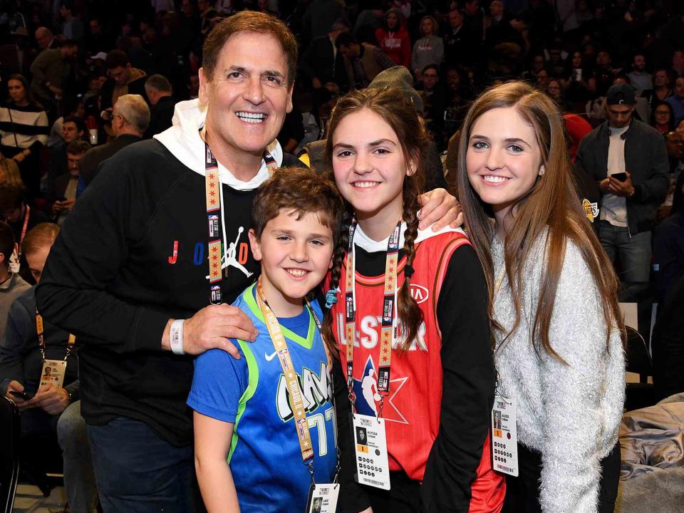<p>Kevin Mazur/Getty</p> Mark Cuban, Jake Cuban, Alyssa Cuban, and Alexis Cuban attend the 69th NBA All-Star Game on Feb. 16, 2020 in Chicago, Illinois.