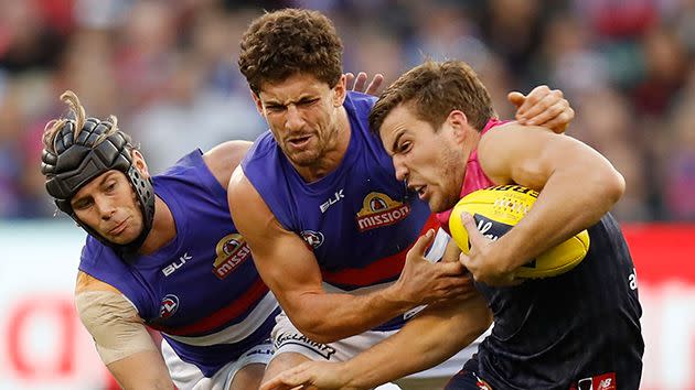 The Demons couldn't turn around without Liberatore hounding them. Source: Getty