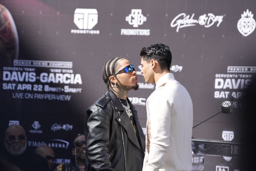 Gervonta Davis durante el careo ante Ryanc