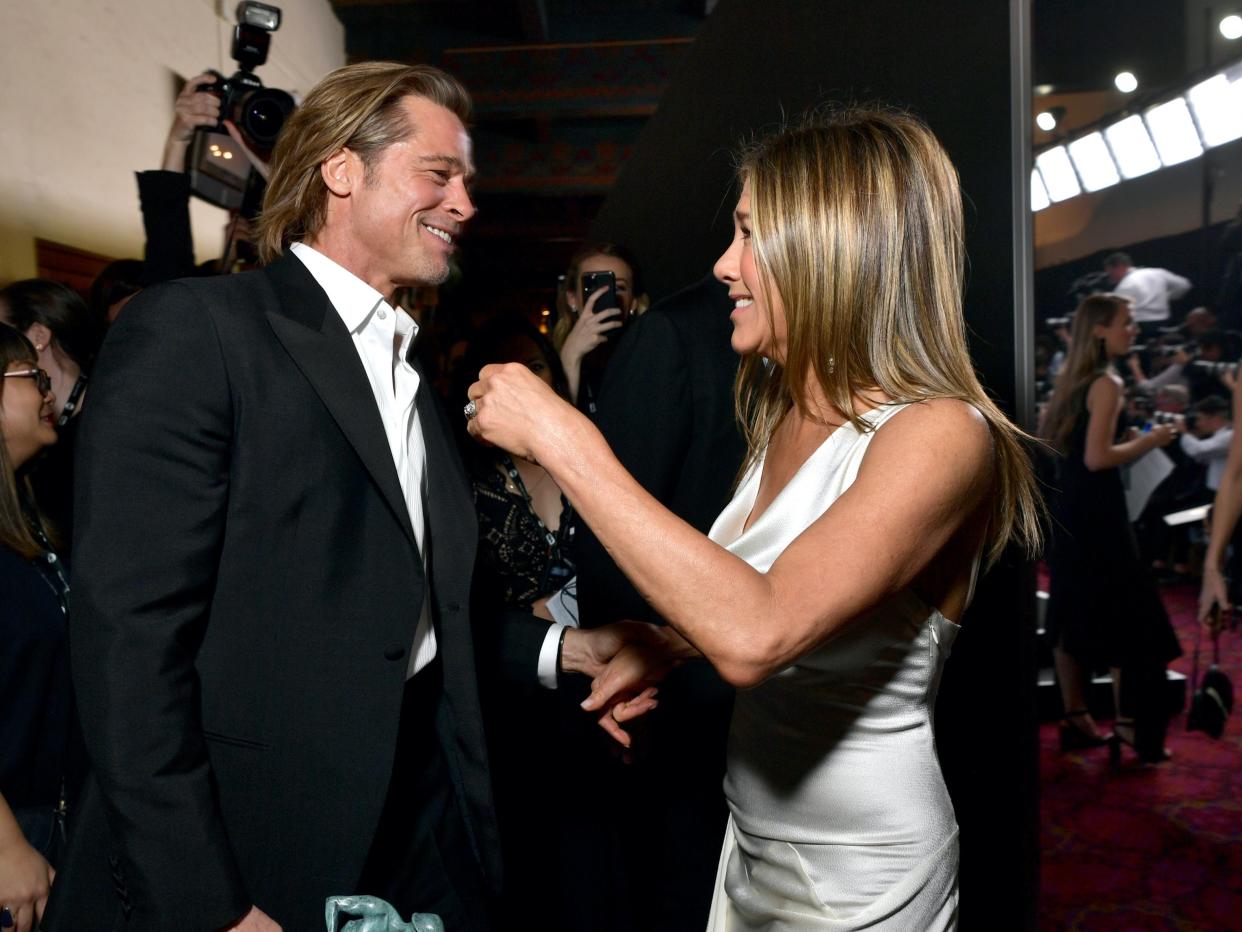 Brad PItt and Jennifer Aniston at the Screen Actors Guild Awards, 2020 (Getty Images for Turner)