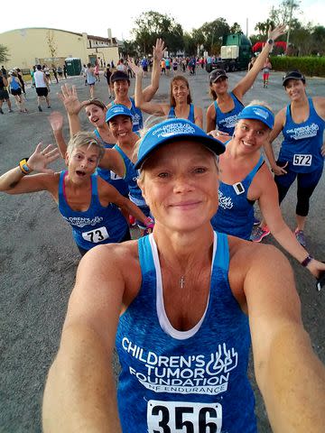 <p>Courtesy Michele Holbrook</p> Michele Holbrook and friends raising money and awareness by running a half marathon in 2017.