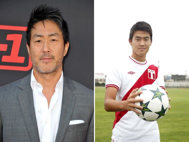 La izquierda el actor estadounidense de origen asiático Kenneth Choi, a la derecha el futbolista latino (según la percepción estadounidense) Anthony Aoki.
