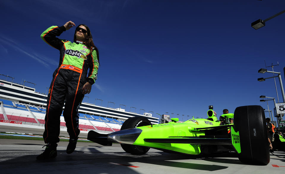 LAS VEGAS - SEPTEMBER 13: Danica Patrick driver of the #7 Andretti Autosport Dallara Honda during practice for the IZOD IndyCar Series World Championship on September 13, 2011 at the Las Vegas Motor Speedway in Las Vegas, Nevada. Patrick's final event as a full-time IndyCar driver came in the season finale at Las Vegas on Oct. 16. (Photo by Robert Laberge/Getty Images)