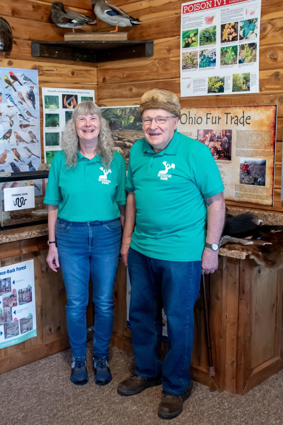 LouAnn Huthmaker and husband Alan in the nature center at Deerassic Park. The Huthmakers have been a valuable resource at Deerassic Park for more than 21 years. The nature center recently was renamed  the Alan and LouAnn Huthmaker Nature Center.
