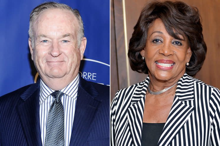 Bill O’Reilly/Maxine Waters (Daniel Zuchnik/WireImage; Stefanie Keenan/Getty Images for <em>Glamour</em>)