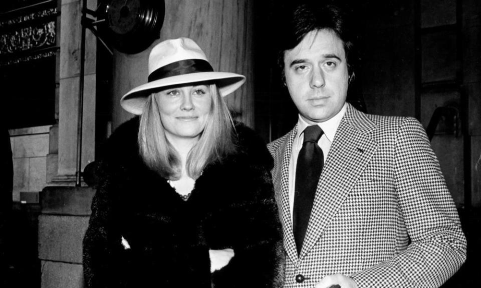 Cybill Shepherd and Peter Bogdanovich photographed outside The Plaza Hotel in New York City, circa 1974