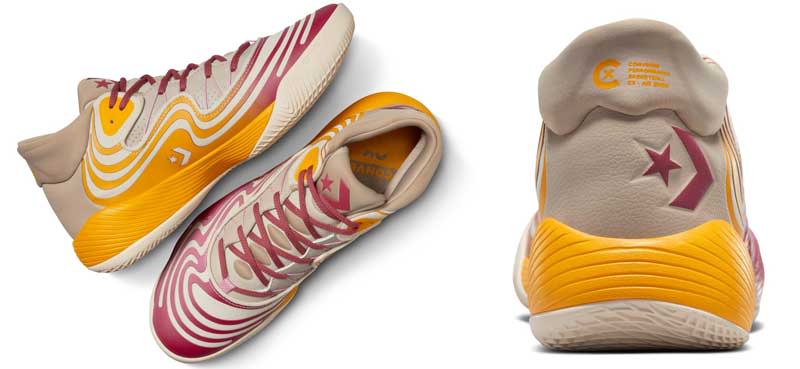CONVERSE All Star BB SHIFT CX籃球鞋布料鞋面融入 3D列印條紋細節，打造專業運動外觀與觸感。（CONVERSE提供）