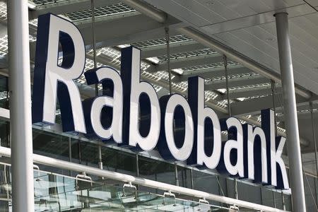 A Rabobank sign is seen at its headquarters in Utrecht October 30, 2013. REUTERS/Michael Kooren
