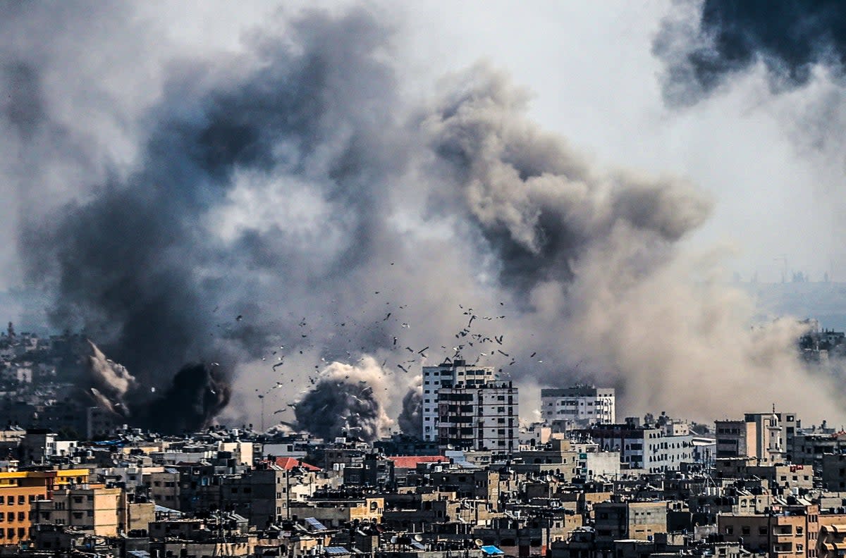 Smoke rises after an Israeli airstrike in response to Hamas deadly attack on Israel last week (Anadolu/Getty)