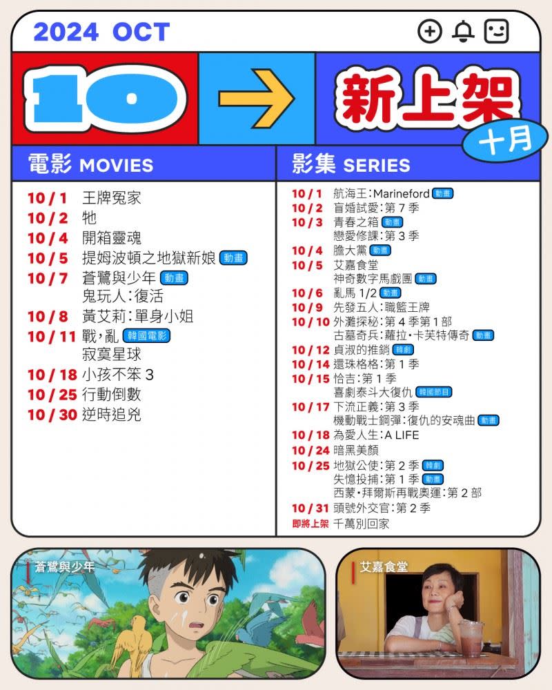 Netflix公佈10月片單。（圖／Netflix提供）