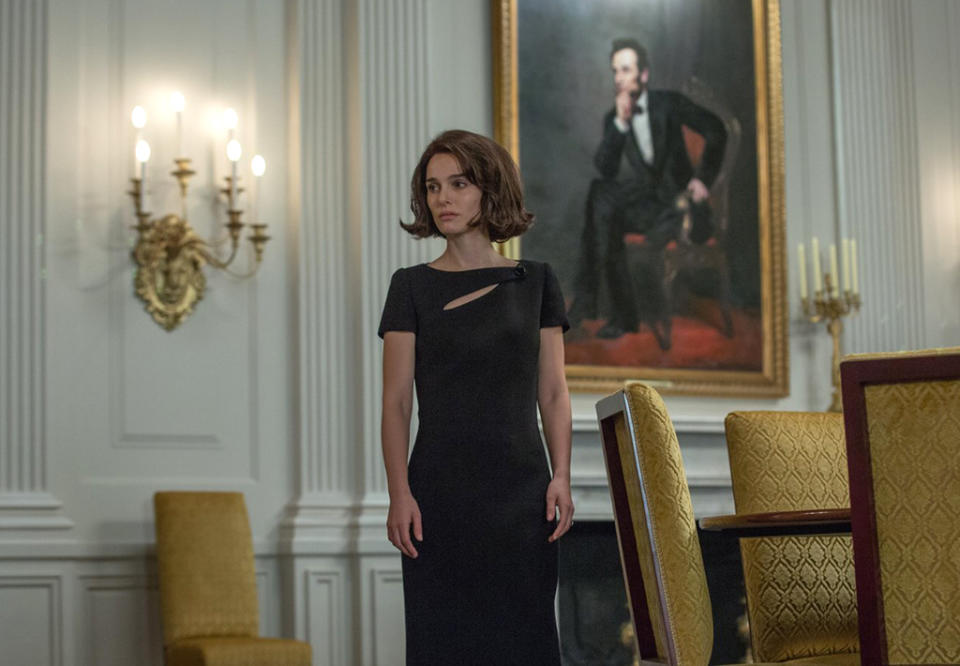 <p>Director Pablo Larrain’s haunting, unconventional biopic of Jacqueline Kennedy was a lock for a Best Actress nomination for star Natalie Portman, and it was expected that it would also receive a Best Picture nod. The film was overlooked for that category, but did get nominations for Best Actress, Best Costume Design, and Best Original Score. (Photo: Fox Searchlight) </p>