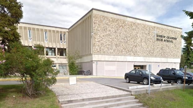 Police are investigating after a student was stabbed Thursday afternoon at Bishop Grandin High School in southwest Calgary.  (Google Maps - image credit)