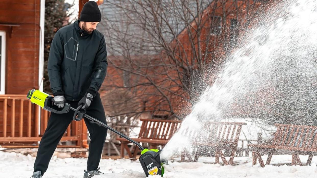 a man shoveling snow