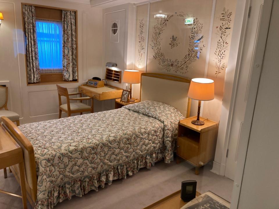 The Queen's bedroom on the Royal Yacht Britannia.