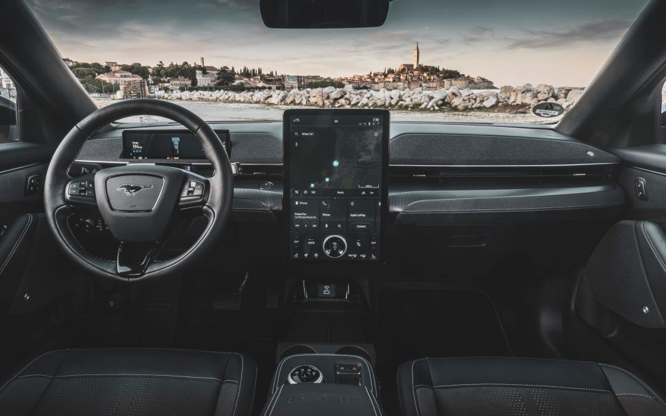 Most of the dashboard is fitted with metal and faux Alcantara but it still doesn't match premium rivals for perceived quality