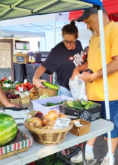 Fresh local produce is offered at Coldwater Farmers Market.