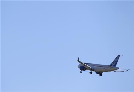 Bombardier's CSeries aircraft takes off for its first test flight in Mirabel, Quebec, September 16, 2013. REUTERS/Christinne Muschi