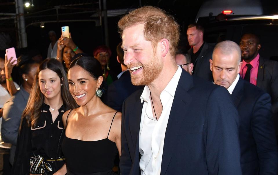 The couple were in good spirits as they arrived on the red carpet at the Carib Theatre, Kingston, Jamaica