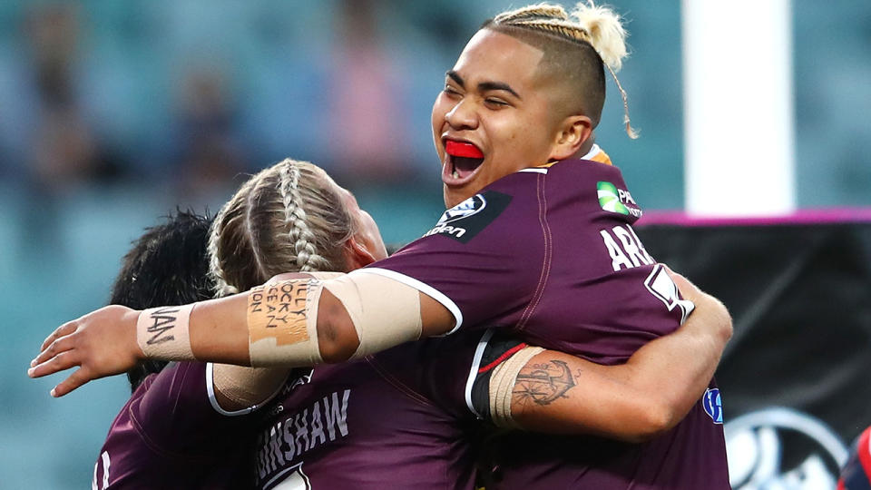 Broncos star Ngatokotoru Arakua is one of several New Zealand-based NRLW player who have been left in limbo in Australia after delays to the start of the NRLW competition. (Photo by Cameron Spencer/Getty Images)