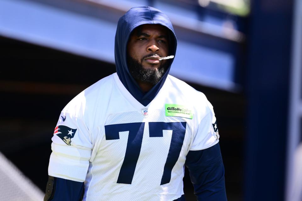 Chukwuma Okorafor may have to line up at left tackle for the Patriots since there is no one else.