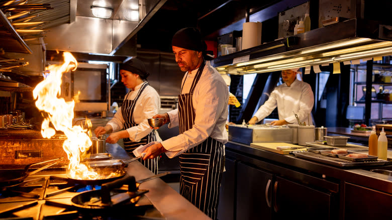 Kitchen staff working 