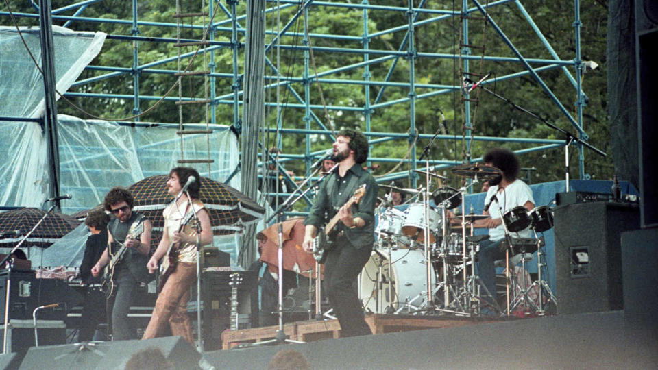 Blue Oyster Cult onstage at the Monsters Of Rock festival in 1983