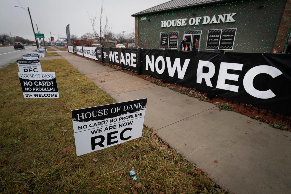 After years of delay, dispensaries, like the House of Dank on Fort Street in Detroit, can sell recreational marijuana products in the City of Detroit.