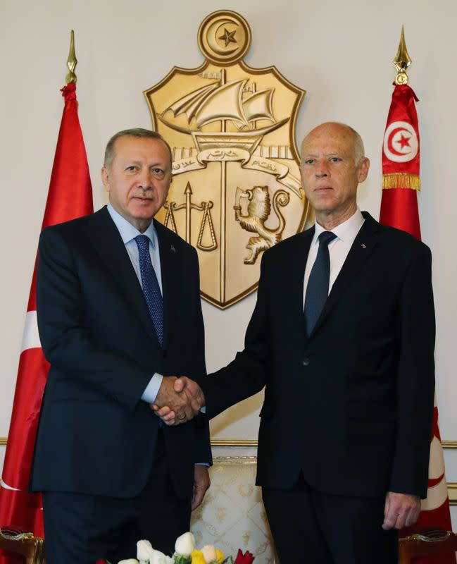 Turkey's President Erdogan meets with Tunisia's President Saied in Tunis