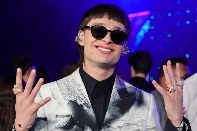 Peso Pluma attends The 24th Annual Latin Grammy Awards on November 16, 2023 in Seville, Spain.  - Credit: Neilson Barnard/Getty Images/Latin Recording Academy