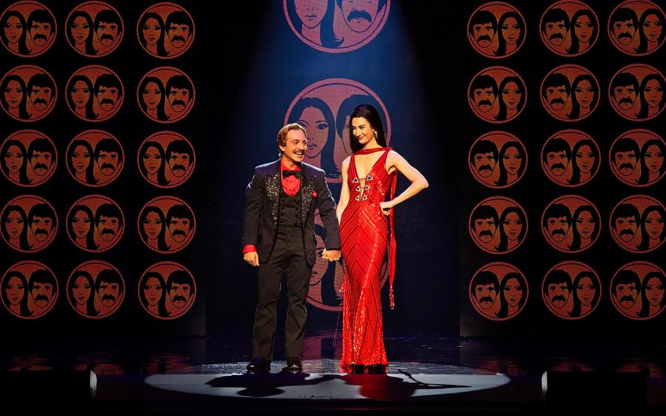 Lorenzo Pugliese and Catherine Ariale as Sonny and Lady in the national tour of "The Cher Show."