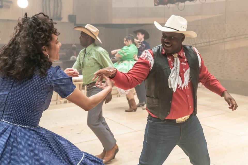 The cast of ‘Oklahoma!' (Young Vic)