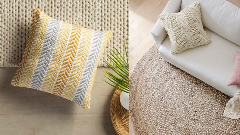 Swap out your throw pillows to give your sofa a new look.