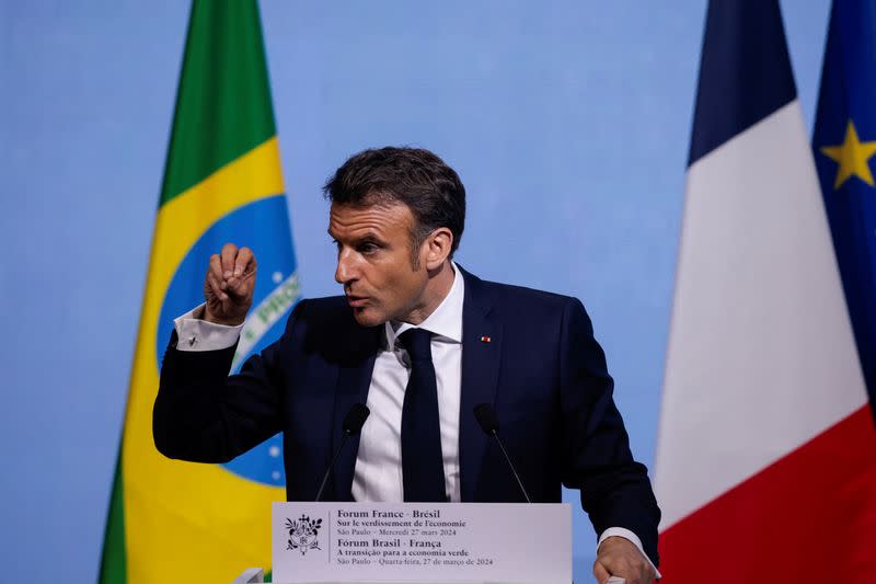 French President Macron visits Brazil